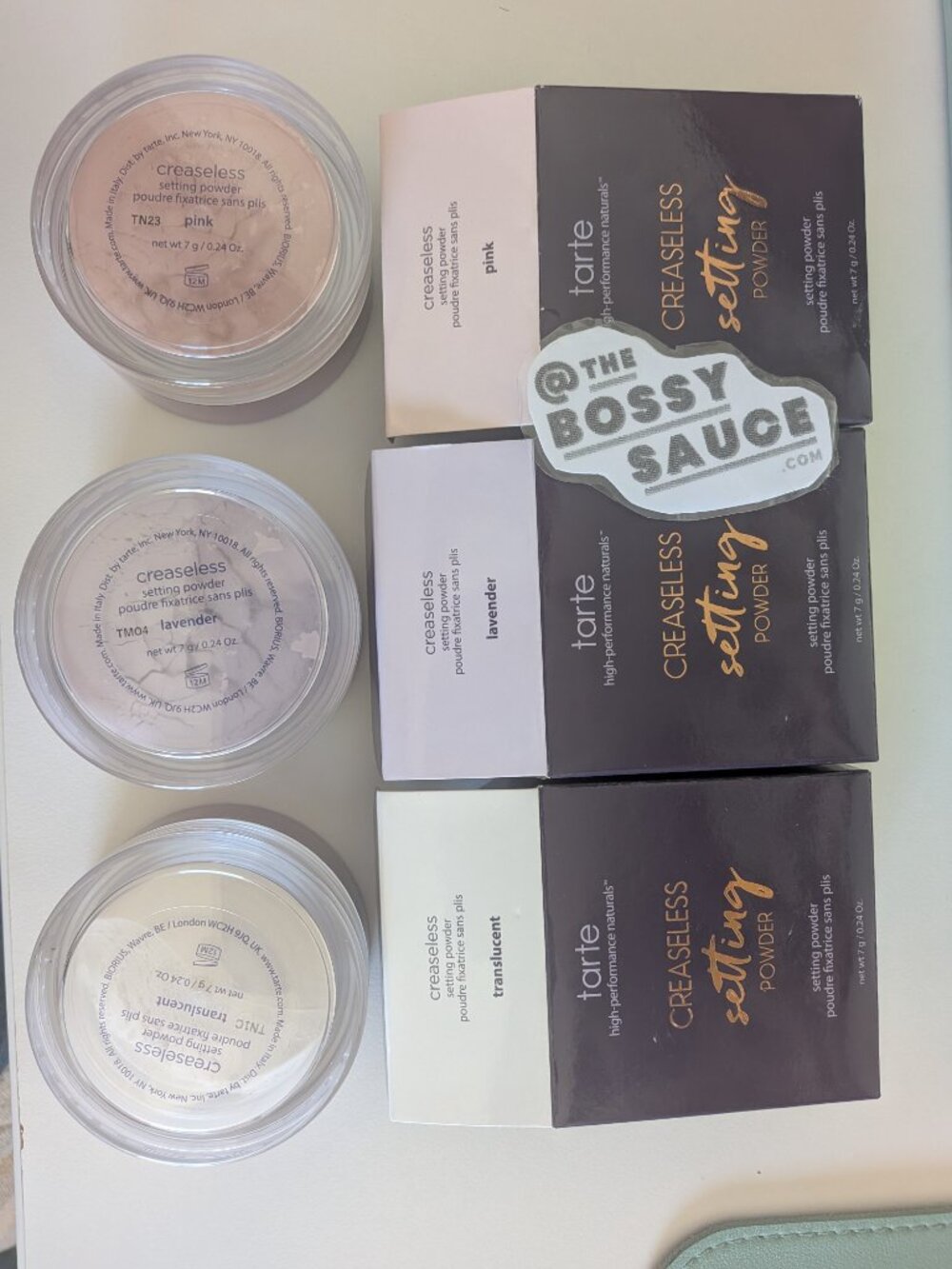 tarte Creaseless Loose Setting Brightening Powder - Pink, Lavender, Translucent
